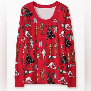 Hanna Andersson Star Wars Christmas Holiday Pajama Top Red Cotton SZ XXL Organic